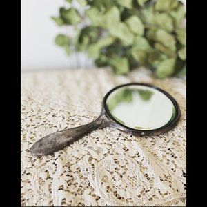 Antique Silver Plated Hand Mirror